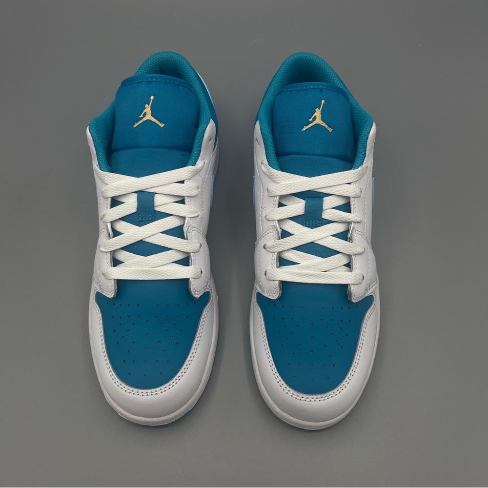 Nike Shoes Air Jordan 1 Low GS * Shown: White/Aquatone/Celestial Gold - Picture 5 of 14